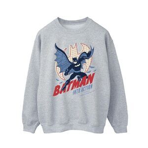 DC Comics Mens Batman Into Action Sweatshirt / Sports Grey